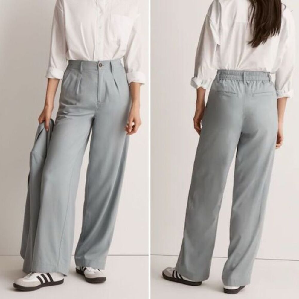 Madewell The Neale Straight-Leg Drapeweave Pant in Overcast Size 4